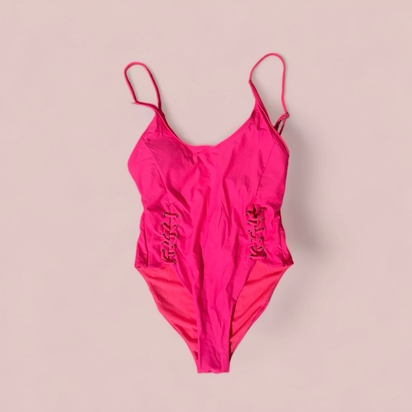TiniBikini Hot Pink One Piece Swimsuit Size L - Picture 1 of 2